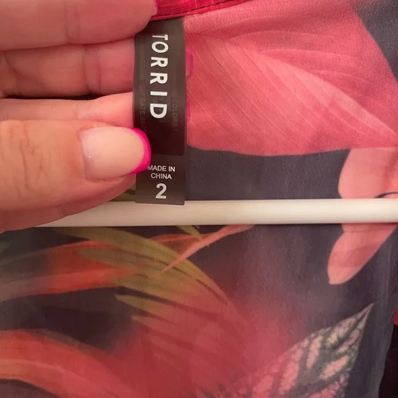 Torrid Pink and Purple Floral Swimsuit with Matching Kimono (Size 2 - 16/18) - Picture 12 of 13